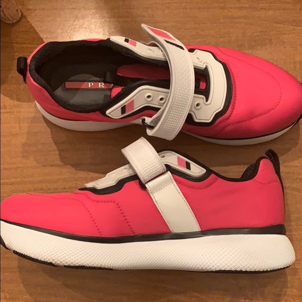 Pink Prada tennis shoes